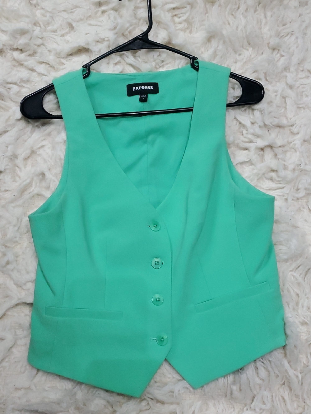 Express Mint Green Buttoned Vest